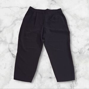 Express Black Casual Office Pants Ladies Size 14 Short Minimalist GOTHIC NOIR